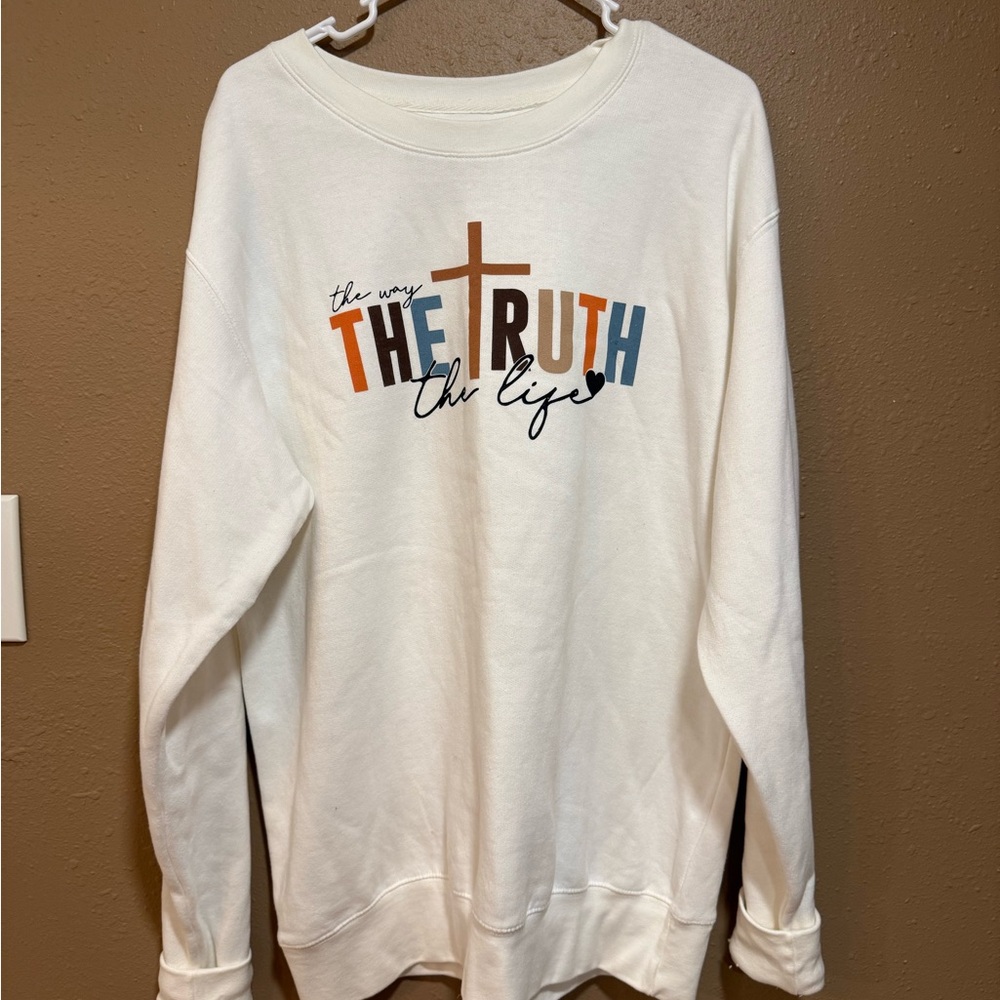 Love in Faith White Cotton Blend Top